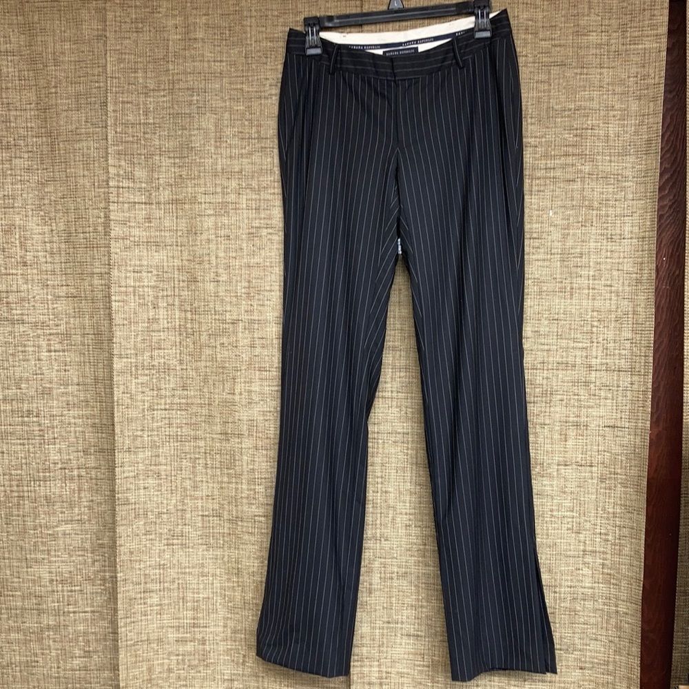 Vintage Banana Republic pinstripes black wool straight leg pants